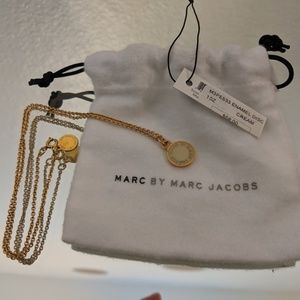 Marc by Marc Jacobs Cream/Gold Enamel Disc Pendant